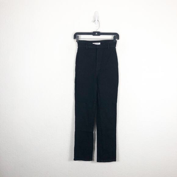 Reformation Vicki Black Jeans Size 23 High Rise Slim Straight Stretch - Picture 3 of 13